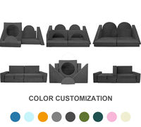Modulares Kinder-Spielsofa Konvertierbares Schaumstoff-Sofa-Set Hochdichte Weiche Mikro-Velours CertiPUR-US für Spielzimmer Schlafzimmer OEM Großhandel