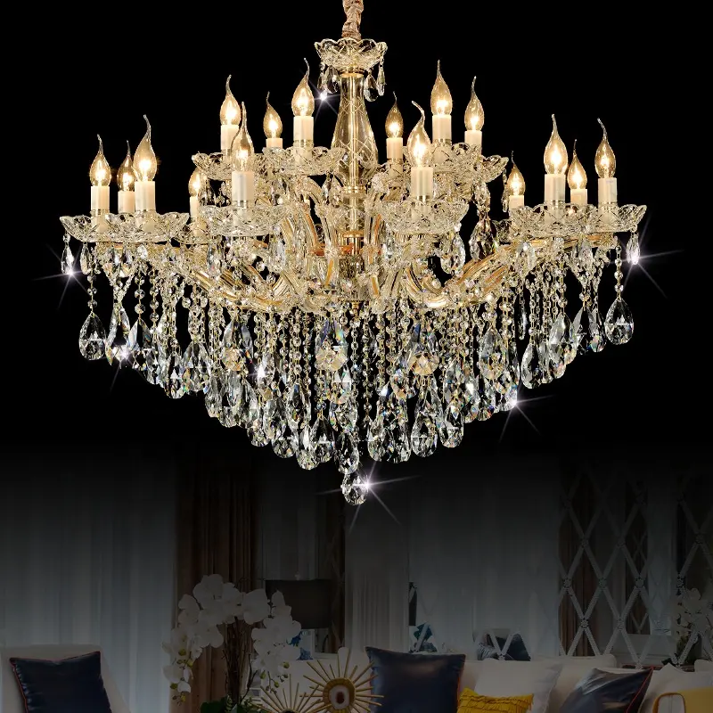 Luxury Crystal Chandeliers Hanging Lamps Living Room Hotel Decorative Ceiling Lighting Pendant Chandelier