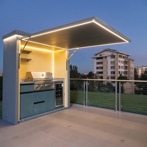 <span class=keywords><strong>Cuisine</strong></span> extérieure de luxe avec armoires modulaires, barbecue intégré et évier en acrylique - Product Image 3