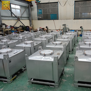 משטח פלדה נירוסטה למיכל IBC 2000 ליטר 150 פתוח 50 ניקוז תואם לחנקן נוזלי - Product Image 2