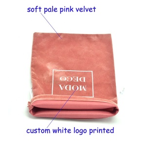 40*20cm <span class=keywords><strong>rosa</strong></span> pálido suave terciopelo cordón zapato bolsa de embalaje bolso bolsa de polvo - Product Image 5