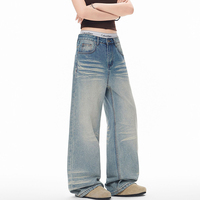 Jeans Américains à Jambes Larges - Design Ondulé Rétro - Pantalon Ample Style Urbain Robuste et Cool - Jeans Homme de Haute Qualité Designer