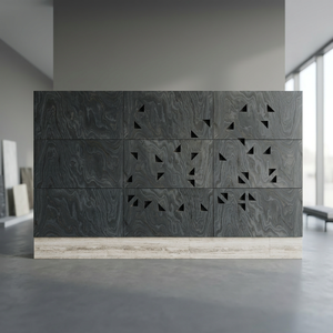 Azulejos de Pizarra Minimalistas para Pared, Corte a Máquina, Gris Oscuro con Recortes Geométricos para Revestimiento Interior - Product Image 2