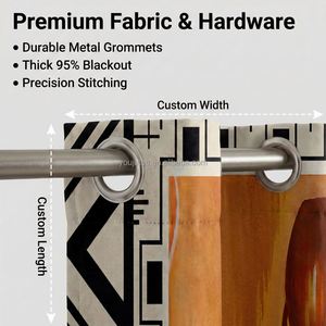 <span class=keywords><strong>Rideaux</strong></span> occultants haut de gamme 95% avec impression 3D afrocentrique personnalisable, motifs artistiques colorés de femmes africaines, bordure tribale, à œillets, 100% occultants - Product Image 3