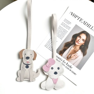 Luxury PU Leather Keychain Cute Pet Labrador Retriever Bichon <strong>Dog</strong> <strong>Keyring</strong> Puppy Animal Car Key Chains Women's Backpacks Pendants - Product Image 1