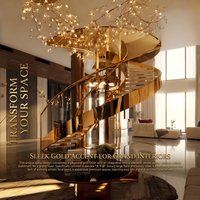 Luxuriöse Spiegelsilberne Edelstahl-Wendeltreppe mit Rutschfesten Stufen für Villen und Herrenhäuser
