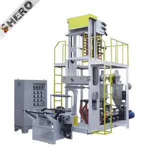 Geblasene Folie Extrusionsmaschine kleine Fertigungsmaschinen ABA Kunststofffolie-Blasmaschine mit zwei Farben Flexo in Linie
