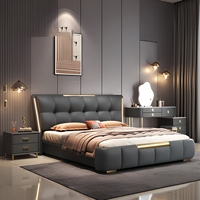Ensemble matelas et cadre de lit double king-size moderne de luxe en cuir, réglable, inclinable, écologique, durable et confortable, avec matelas épaissi