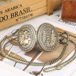 Morgan Half Dollar Memento 1877 American Bronze Coin <strong>Old</strong> Money Vintage Quartz <strong>Pocket</strong> <strong>Watch</strong> With <strong>Chain</strong> for Men Gift - Product Image 6