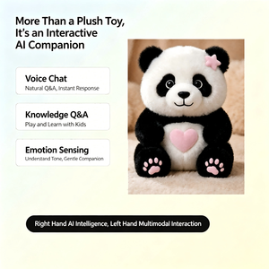 Peluche de Panda Cariñoso para Compañía, Abrazos y Calma, con Corazón LED de Poliéster, Ideal para Fiestas - Product Image 3