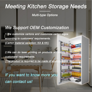 Modern Design Professional Multi-Function Kitchen Storage Accessories Large Door In-built <strong>Cabinet</strong> 6-tier Glass <strong>Pantry</strong> Unit - Product Image 5