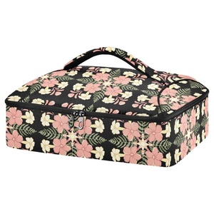 Hawaiian Puakenikeni Quilt Flower Custom Printed Pizza Bag Potluck Holder Insulated Food Warmer Casserole Cooler Bag - Product Image 1