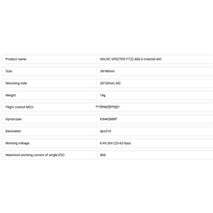 <span class=keywords><strong>HGLRC</strong></span> SPECTER <span class=keywords><strong>F722</strong></span> 40A 6 ช่องสัญญาณ AIO ตัวควบคุมการบิน 2-6S สำหรับ Rekon Y6 แบบหกแกนและประเภทการควบคุมแบบผสมอื่นๆ FPV - Product Image 6