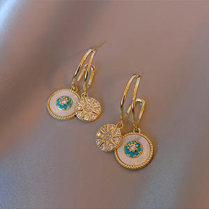 Boucles d'oreilles en zircon, en forme de coquille d'octogramme, plaqué or 14K, en argent <span class=keywords><strong>2022</strong></span>, bijoux pour femmes, vente en gros, 925 - Product Image 3