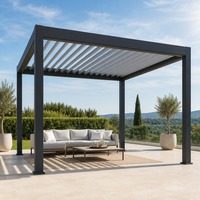 HESIWEI Pergola de Luxe Moderne Motorisée, Imperméable, en Aluminium, pour Extérieur, Gazebo Vintage, Décoration de Jardin, Pavillon Parasol Éclectique