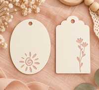 Étiquettes en papier kraft pour baby shower, forme papillon, ours en peluche, canard, pour garçon ou fille, fournitures de décoration de fête de remerciement