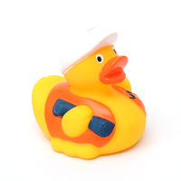 Canard de construction en caoutchouc PVC imprimé en masse personnalisé en forme de canard baignoire jouets de bain incorporant des motifs