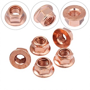 Tuercas hexagonales M8 con brida chapada en cobre para piezas de tubo de escape BMW Serie 3 E30 - Product Image 1