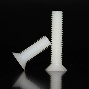 Customized Nylon Slotted Pan Flat Head Machine <b>Screw</b> M3 M4 M5 M6 X 16mm <b>Plastic</b> Slot Vountersunk Head <b>Screws</b> Bolts - Product Image 2