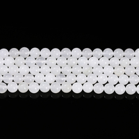 Perles de pierre de jade blanc glace naturel JD Gems, 8 mm et 10 mm, semi-précieuses, finies, lisses et rondes, pour la fabrication de bijoux
