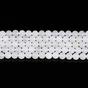 JD Gems Natural Ice <strong>White</strong> <strong>Jade</strong> <strong>Stone</strong> 8mm &amp; 10mm Semi-Precious Finished Gemstone Beads Loose Smooth Round for Jewelry Making - Product Image 2