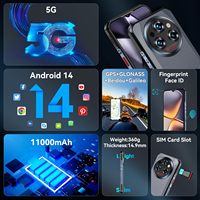 Tout Nouveau Téléphone Robuste Original Oukitel WP35 Pro 6.6" FHD+ 12GB+512GB 32MP+64MP 11000mAh Double SIM Téléphone Portable Android Robuste NFC