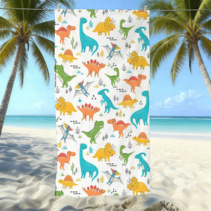 Serviette <span class=keywords><strong>de</strong></span> plage carrée pour garçons, imprimé dinosaure, en microfibre douce et légère, écologique, motif dessin animé, pour la natation - Product Image 3