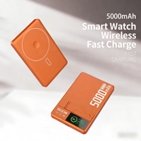 Banque d'alimentation magnétique sans fil trois-en-un en alliage d'aluminium, alimentation pratique de 5000 mAh