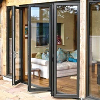 Portes en aluminium à jalousies, double vitrage trempé, type alliage d'aluminium, modernes, extérieures, pour hôtel, portes pliantes, isolation thermique, entrée