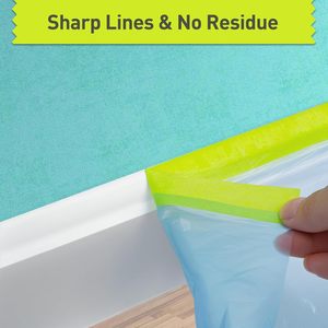 <span class=keywords><strong>Film</strong></span> de masquage pré-adhésif pour peinture, bâche plastique bleue avec ruban adhésif automobile et bâche de protection pour couvrir voitures et murs - Product Image 3