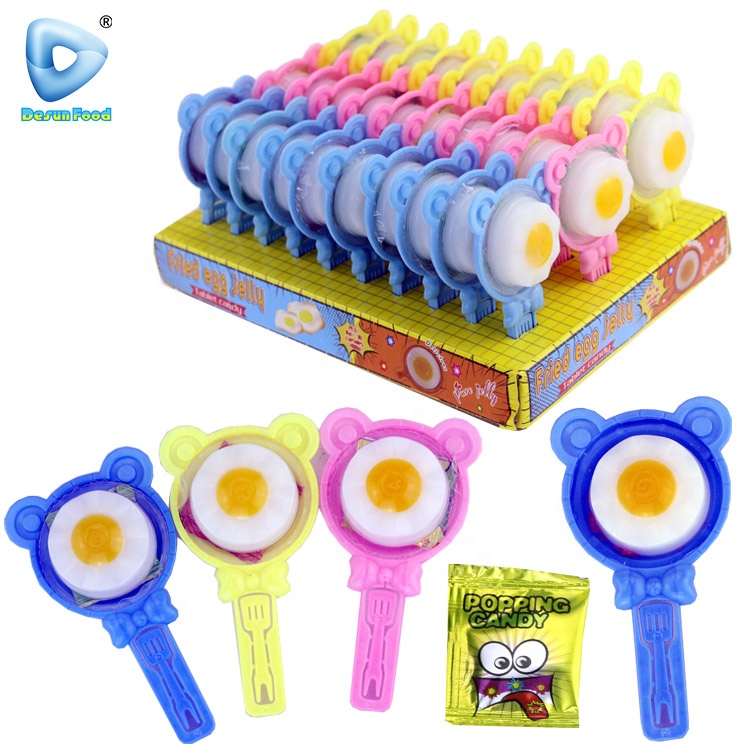 Оптовая продажа, желе пудинг в форме жареного яйца с конфетами в форме медведя, игрушечная сковорода