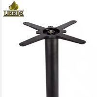 Base de table de restaurant, bistrot, de style rétro européen, ronde, à motif soleil, cannelée, en fonte, avec revêtement en poudre noir mat