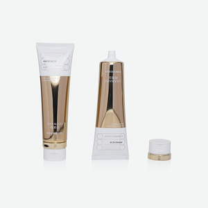 Tubo Exprimible de PE Dorado Espejo con Tapa Plana de Doble Capa Blanca y Dorada para Limpiador Suave de Aminoácidos - Product Image 3