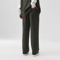Nouveau style – Pantalon de survêtement en molleton de coton mélangé, taille mi-haute, coupe large, pour homme, avec logo personnalisé, grandes tailles, couleur foncée