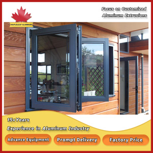 <span class=keywords><strong>Ventana</strong></span> de vidrio plegable moderna <span class=keywords><strong>Ventana</strong></span> plegable de acordeón panorámica apilable de aluminio - Product Image 2