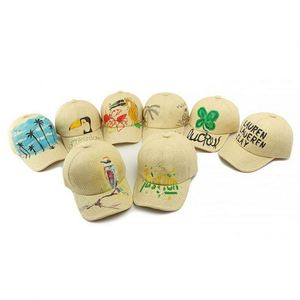 Nouvelle Casquette de Baseball en Paille Été 2025 Homme Femme Personnalisée Anti-UV Peinte à la Main Graffiti - Product Image 3