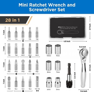 28 in 1 Multifunctional Mini Socket Hex 72-tooth Ratchet Socket <strong>Wrench</strong> <strong>Set</strong> for <strong>Small</strong> Space Applications - Product Image 2