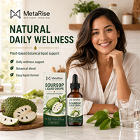 Gotas Líquidas Herbales de Guanábana OEM ODM, Suplemento de Apoyo Inmunológico para Adultos, Vegano, Sin Lácteos, Disponible al por Mayor y Personalizado