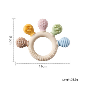 Jouet éducatif unisexe en <span class=keywords><strong>silicone</strong></span> de qualité alimentaire, <span class=keywords><strong>hochet</strong></span> pour bébé en forme de lapin, <span class=keywords><strong>hochet</strong></span> sensoriel <span class=keywords><strong>personnalisé</strong></span> pour nouveau-nés - Product Image 5