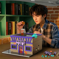 Blocs de construction DIY Street View, modèle de la taverne de Moe des Simpsons, inspiré de l'anime, échelle 1:8, jouet de construction en plastique, cadeau pour enfant