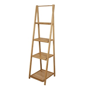 Modern 4 Tier Book Flower Plant Storage Display Multi-functional Indoor and Outdoor <strong>Garden</strong> Retail Store Wood <strong>Ladder</strong> <strong>Shelf</strong> - Product Image 1