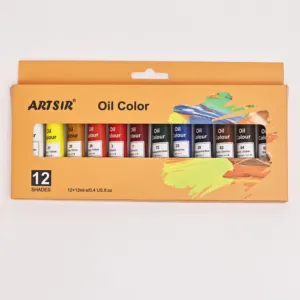 Aluminum Tube Student Quality 12ml Factory Price OEM Painting Oil Paints Colors For Art Painting