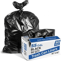 Sacs poubelles robustes de 55 gallons (lot de 50) - Couleur personnalisée, matériau PE, soufflets latéraux, doublures pour poubelles thermoscellables de 50-60 gallons