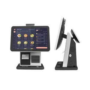 New style 15 inch windows/andriod all in one pos machine with thermal printer china pos system all in one pos android