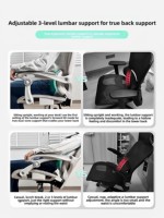 Chaise ergonomique en maille pour la maison, le bureau, confortable pour les longues sessions, inclinable, double usage, pour la sieste, la chambre de dortoir, siège de jeu