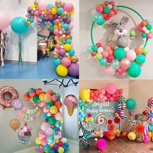 Globos para decoración de feliz cumpleaños, suministros de fiesta de cumpleaños, <span class=keywords><strong>confeti</strong></span> de oro rosa, cartel de cumpleaños, globos de estrellas - Product Image 5