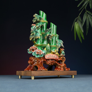 Adorno de Bambú de Latón Copper World, Simbología Feng Shui de Riqueza Crescente, Decoración de Mesa para Sala de Estar, Regalo - Product Image 1
