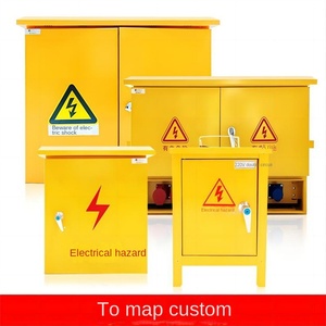 Caja de Distribución Eléctrica Exterior de Bajo Voltaje Zhengxing Amarilla IP1X de Metal con Cubierta de Acero e Interruptor Principal - Product Image 4