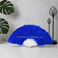 Éventails en plumes épaisses et moelleuses en gros, éventails pliants anciens pour spectacles de scène et de danse