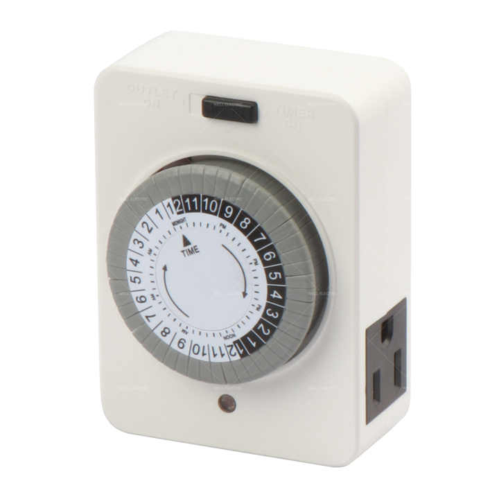 Indoor Dual Outlet Timers,Heavyduty Mechanical,24hour,3prong Design For Lamps,Indoor Lighting